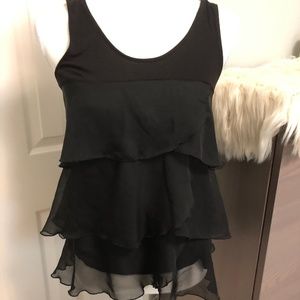 H&M Black Tiered Ruffle Tank - Sz. S